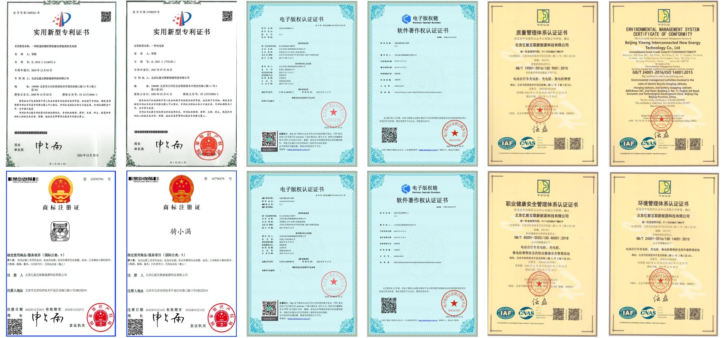 亿能互联荣誉资质证书